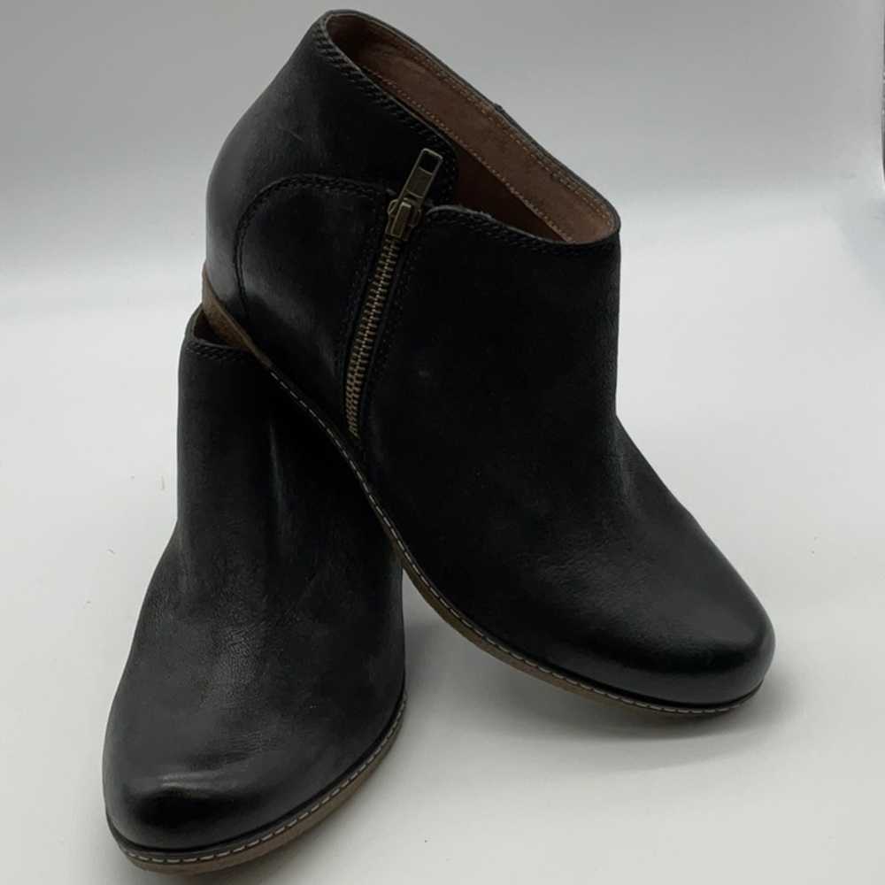 Dansko black leather booties